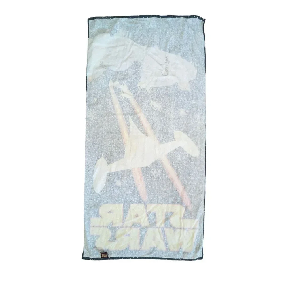 Vintage Star Wars Beach Towel Naboo N1 Starfighter Trade Federation Battleship